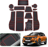 Peugeot 2008 PVC Interior Mats Stylish Red & Black, Anti Skid Protection